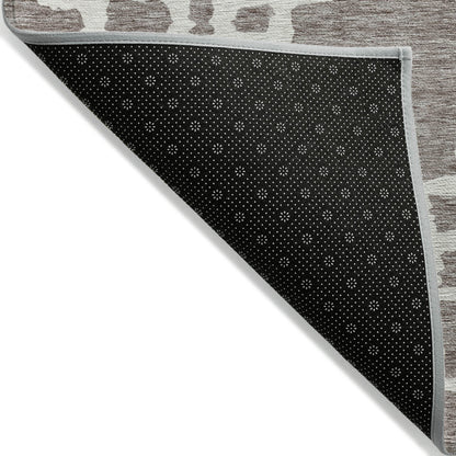Tabselect Home Line 5' X 8' Taupe And Ivory Geometric Washable Indoor Outdoor Area Rug