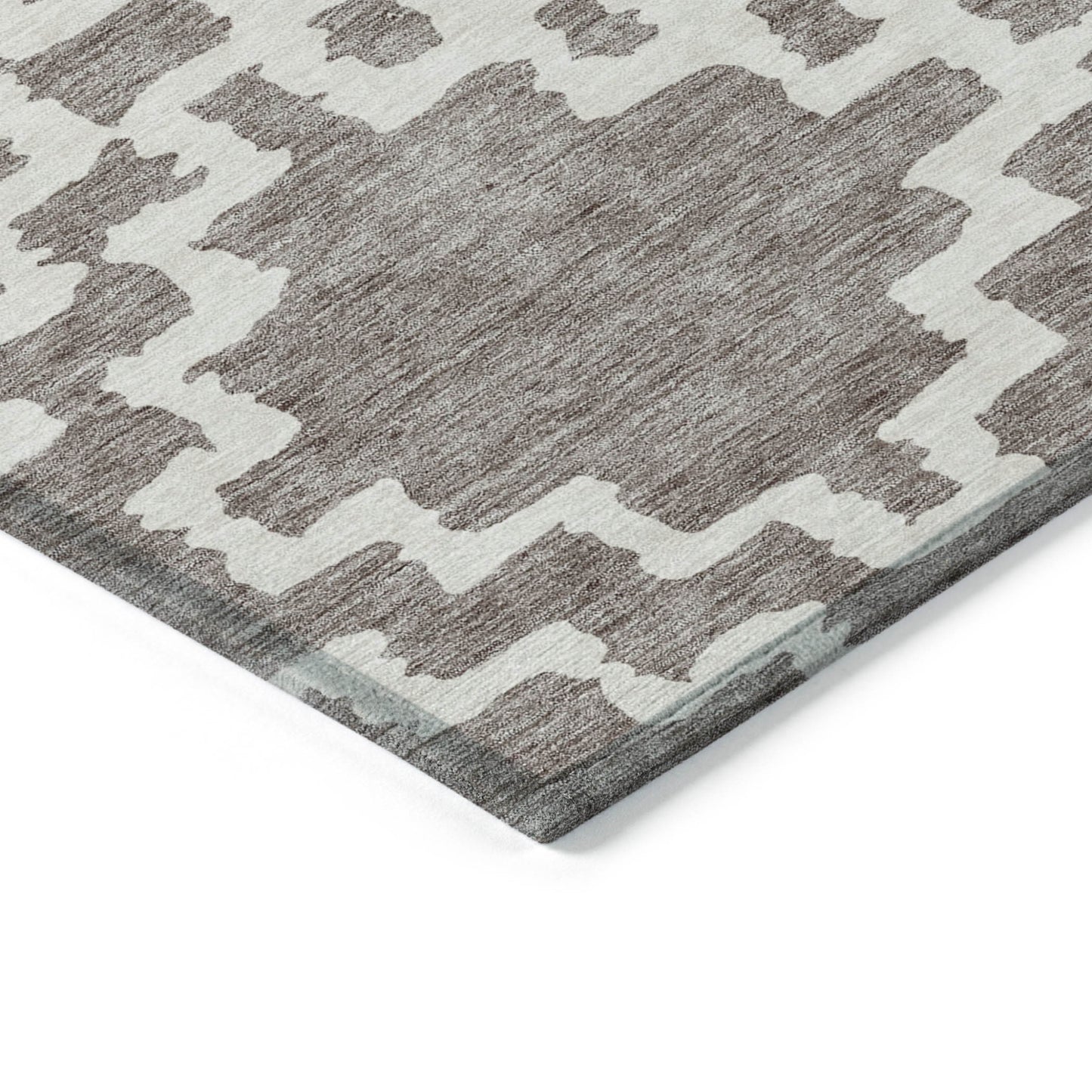 Tabselect Home Line 8' X 10' Taupe And Ivory Geometric Washable Indoor Outdoor Area Rug