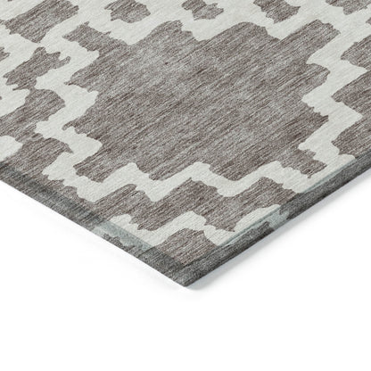 Tabselect Home Line 8' X 10' Taupe And Ivory Geometric Washable Indoor Outdoor Area Rug