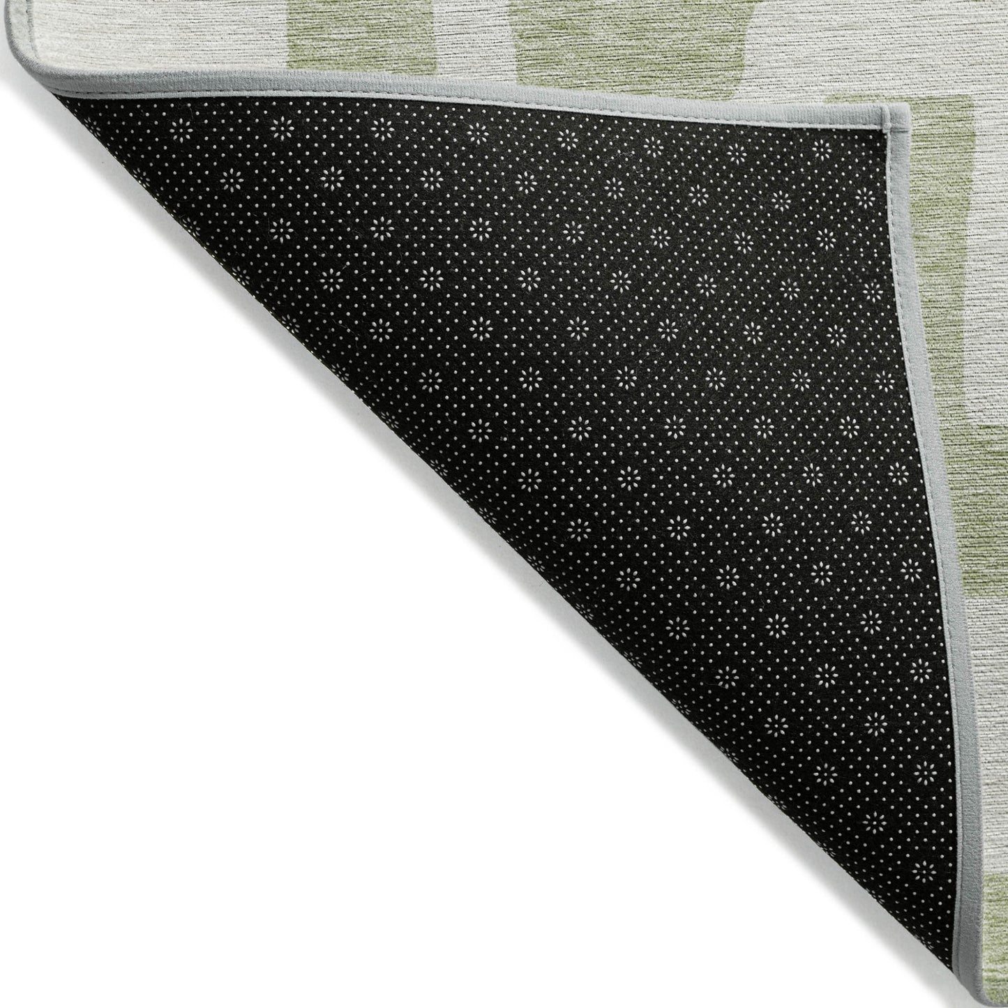 Tabselect Home Line 5' X 8' Artichoke Green And Ivory Abstract Washable Indoor Outdoor Area Rug