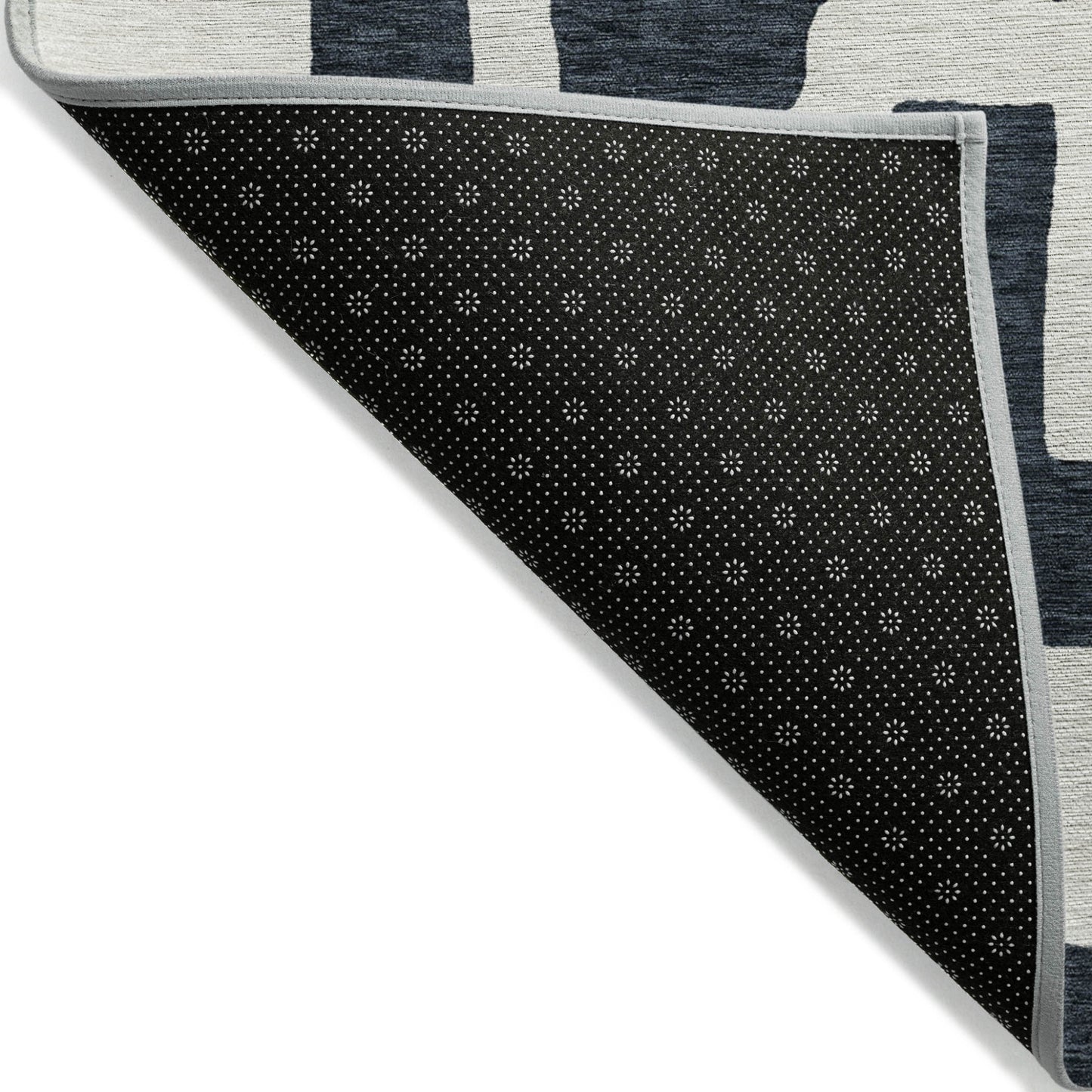 Tabselect Home Line 5' X 8' Black And Ivory Abstract Washable Indoor Outdoor Area Rug
