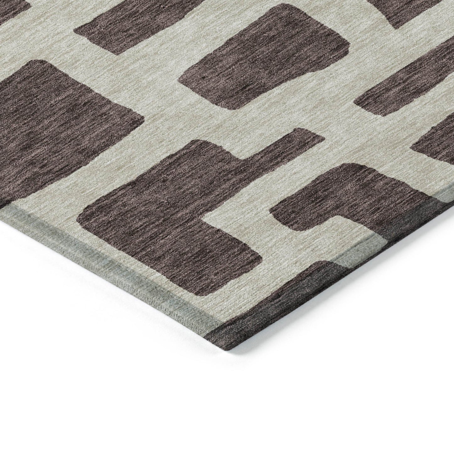 Tabselect Home Line 8' X 10' Brown And Beige Abstract Washable Indoor Outdoor Area Rug