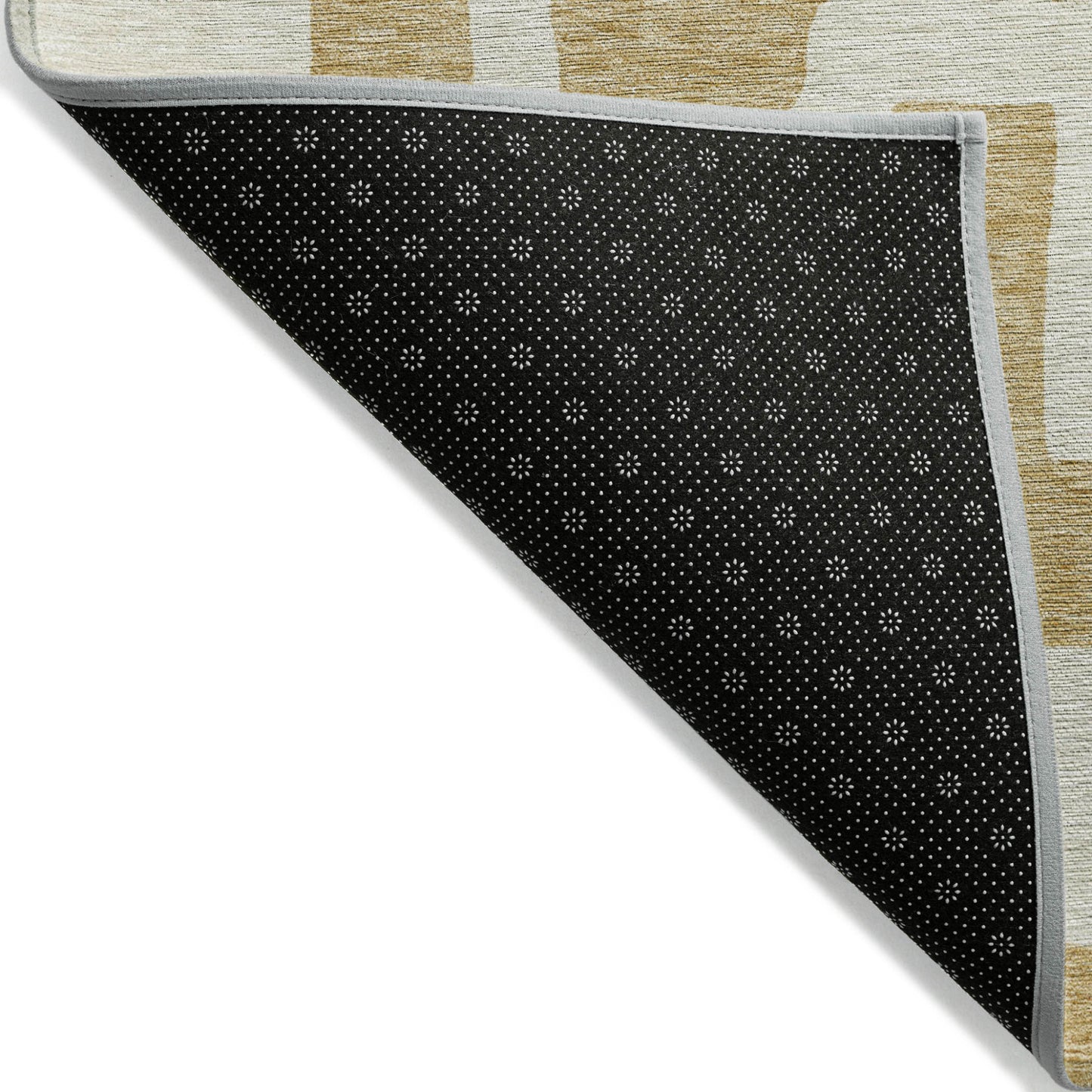 Tabselect Home Line 5' X 8' Gold And Ivory Abstract Washable Indoor Outdoor Area Rug