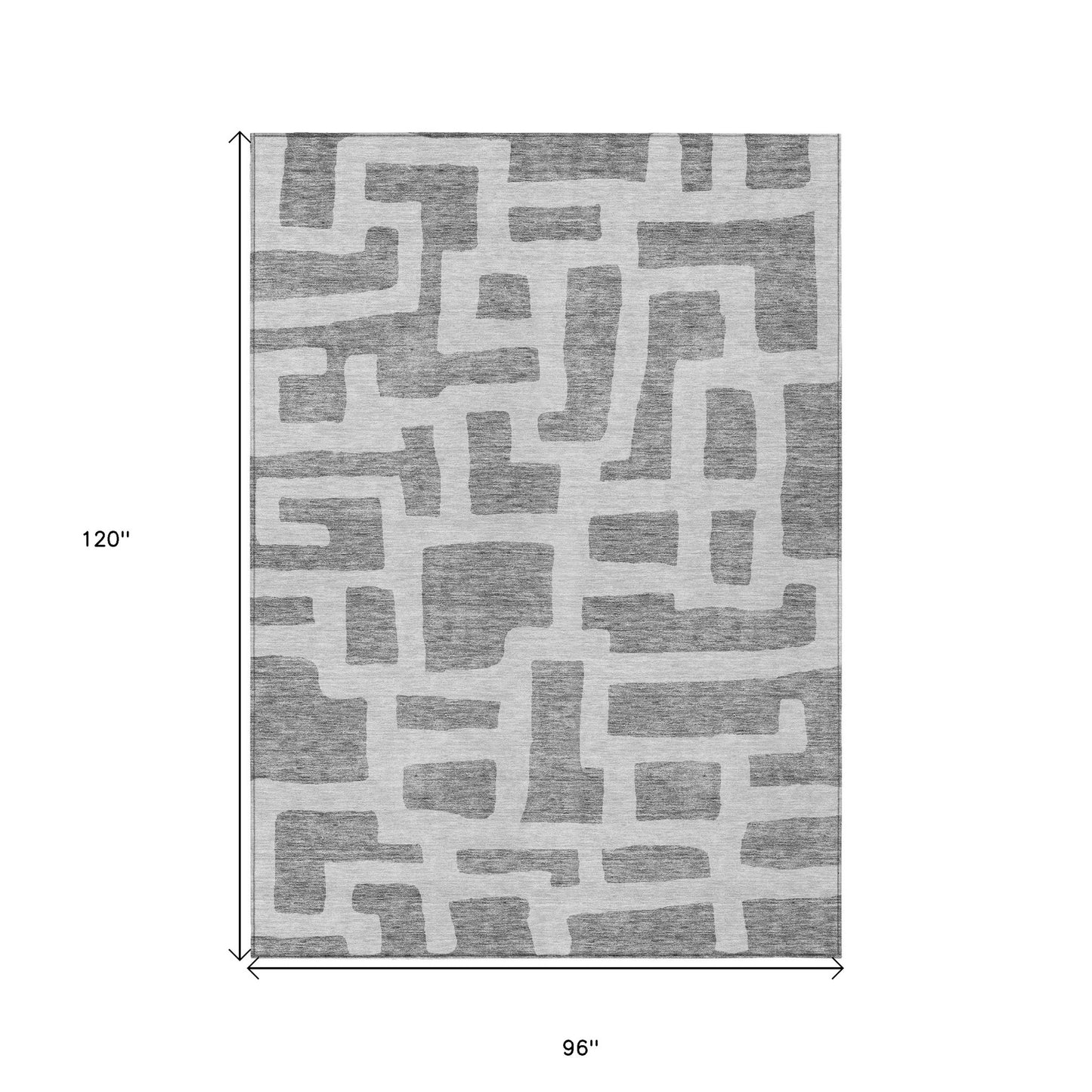 Tabselect Home Line 8' X 10' Gray And Ivory Abstract Washable Indoor Outdoor Area Rug