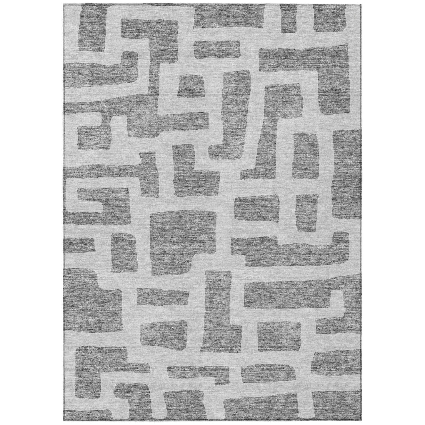Tabselect Home Line 8' X 10' Gray And Ivory Abstract Washable Indoor Outdoor Area Rug