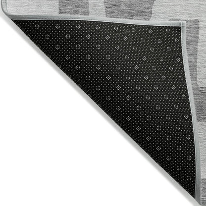 Tabselect Home Line 8' X 10' Gray And Ivory Abstract Washable Indoor Outdoor Area Rug