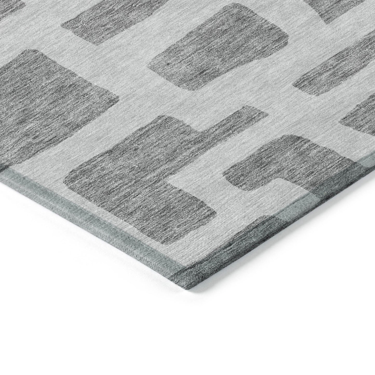 Tabselect Home Line 8' X 10' Gray And Ivory Abstract Washable Indoor Outdoor Area Rug