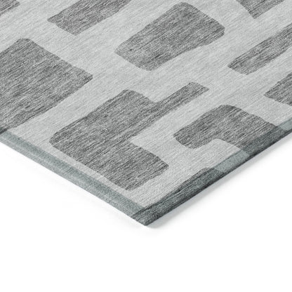Tabselect Home Line 8' X 10' Gray And Ivory Abstract Washable Indoor Outdoor Area Rug