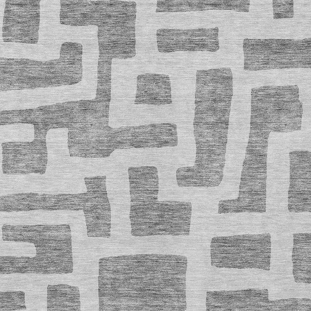 Tabselect Home Line 8' X 10' Gray And Ivory Abstract Washable Indoor Outdoor Area Rug