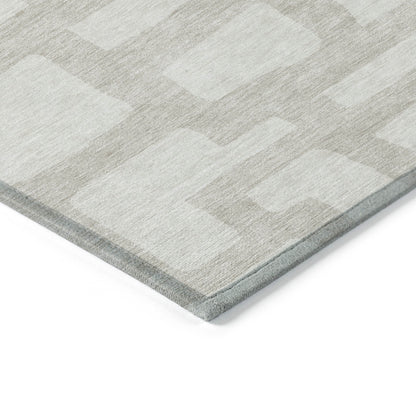 Tabselect Home Line 5' X 8' Ivory And Beige Abstract Washable Indoor Outdoor Area Rug