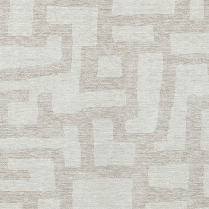 Tabselect Home Line 8' X 10' Ivory And Beige Abstract Washable Indoor Outdoor Area Rug