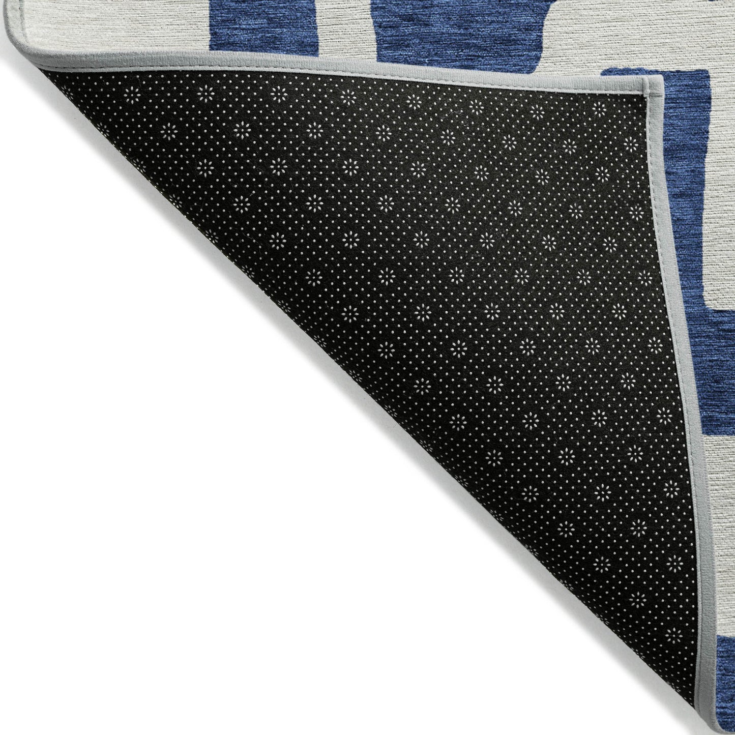 Tabselect Home Line 8' X 10' Navy Blue And Ivory Abstract Washable Indoor Outdoor Area Rug