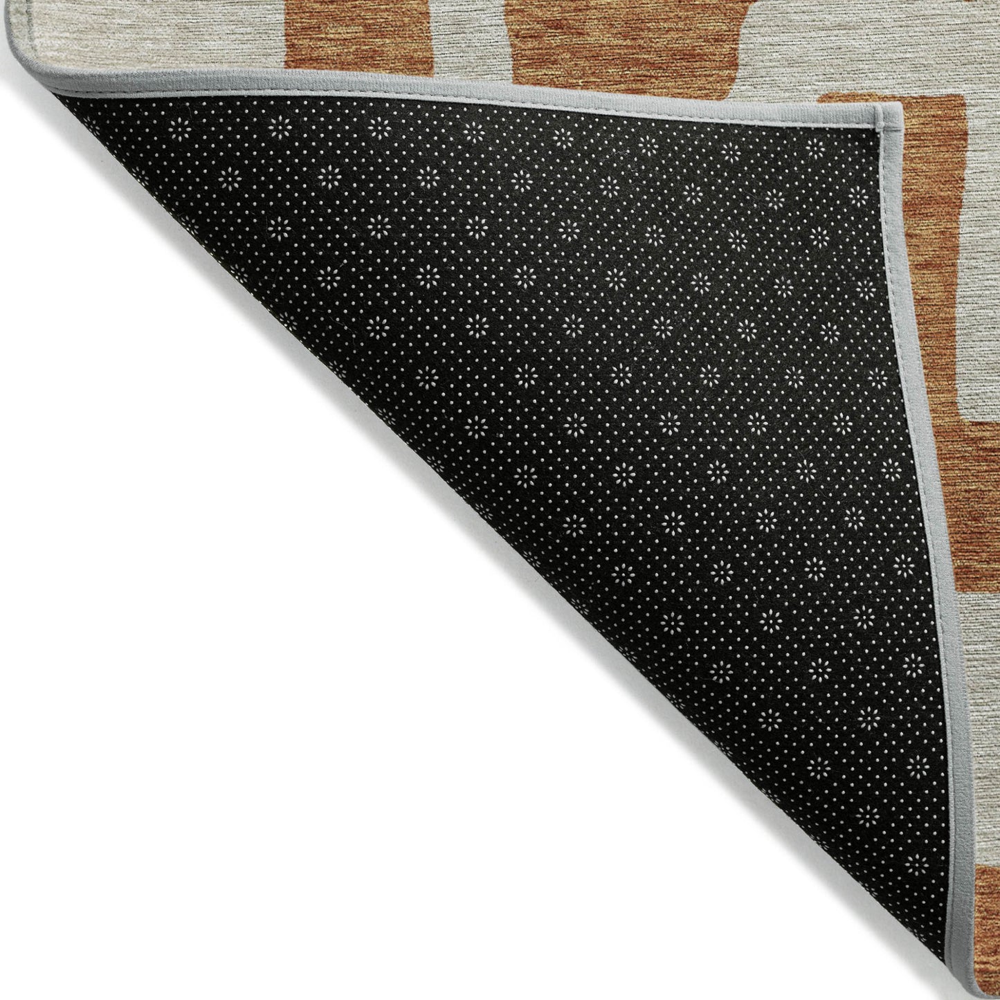 Tabselect Home Line 8' X 10' Terra Cotta And Gray Abstract Washable Indoor Outdoor Area Rug