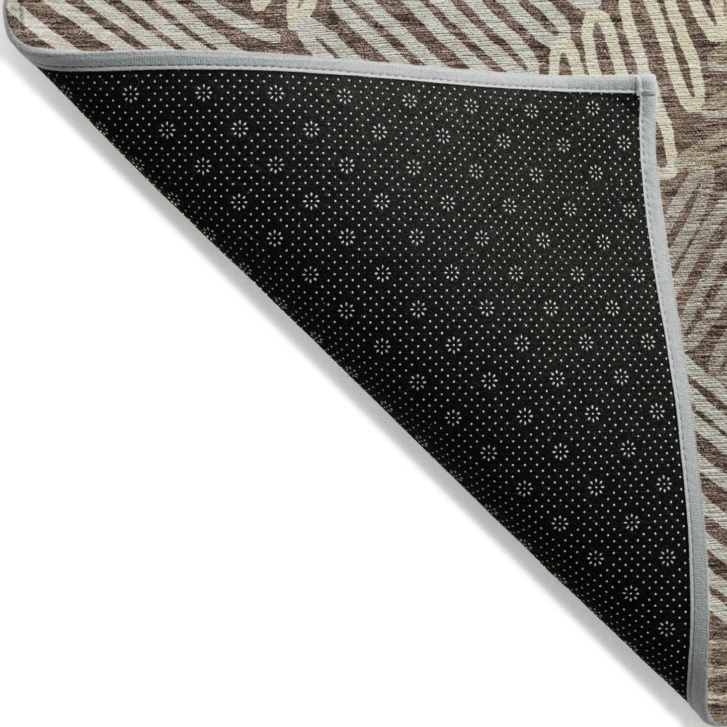 Tabselect Home Line 8' X 10' Chocolate And Ivory Floral Washable Indoor Outdoor Area Rug