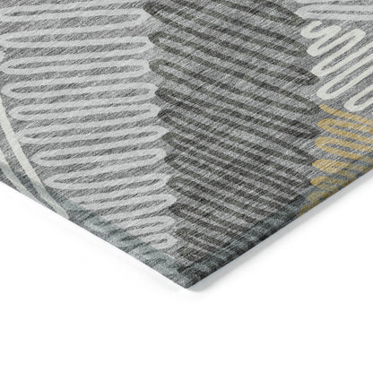 Tabselect Home Line 8' X 10' Gray Beige And Ivory Floral Washable Indoor Outdoor Area Rug