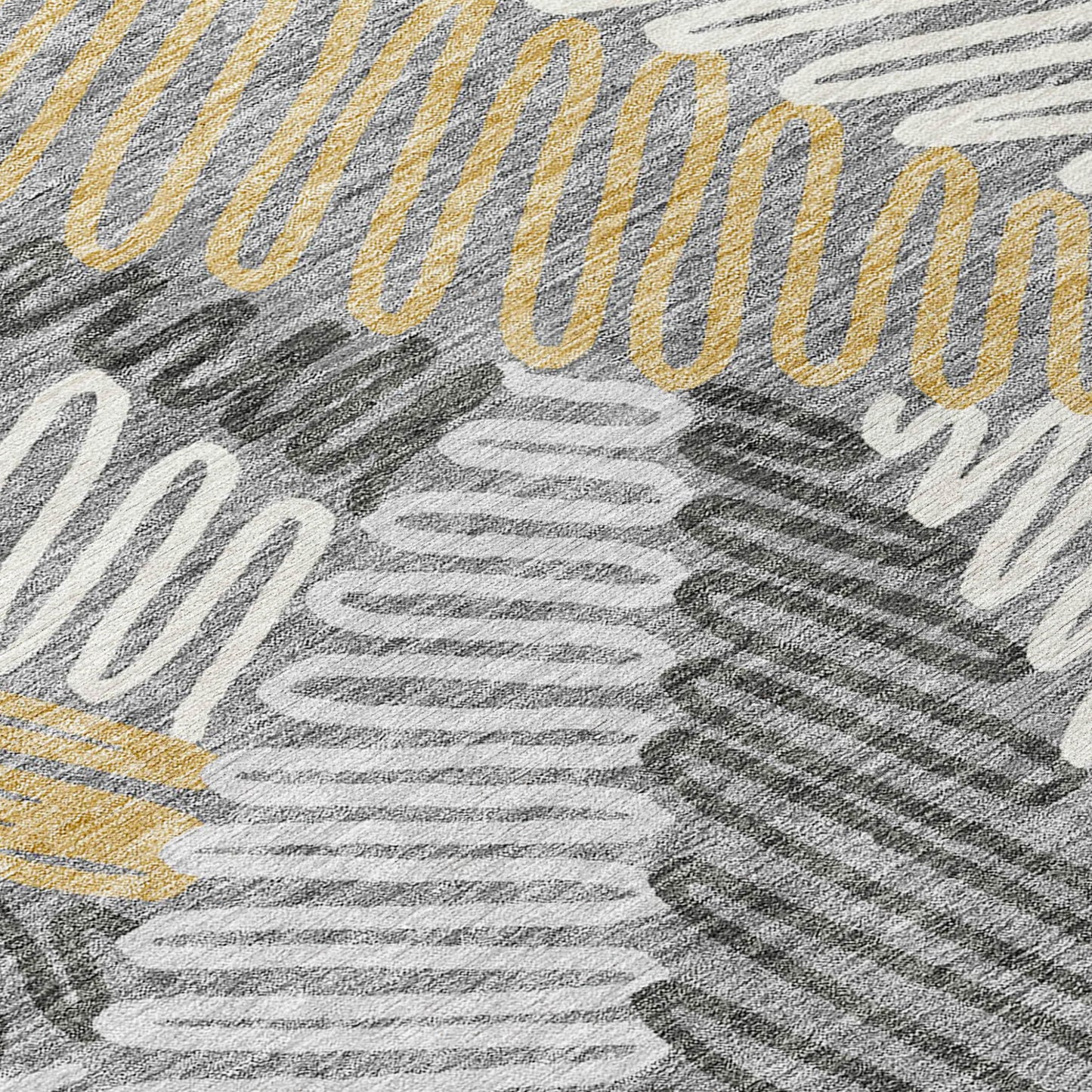Tabselect Home Line 8' X 10' Gray Beige And Ivory Floral Washable Indoor Outdoor Area Rug