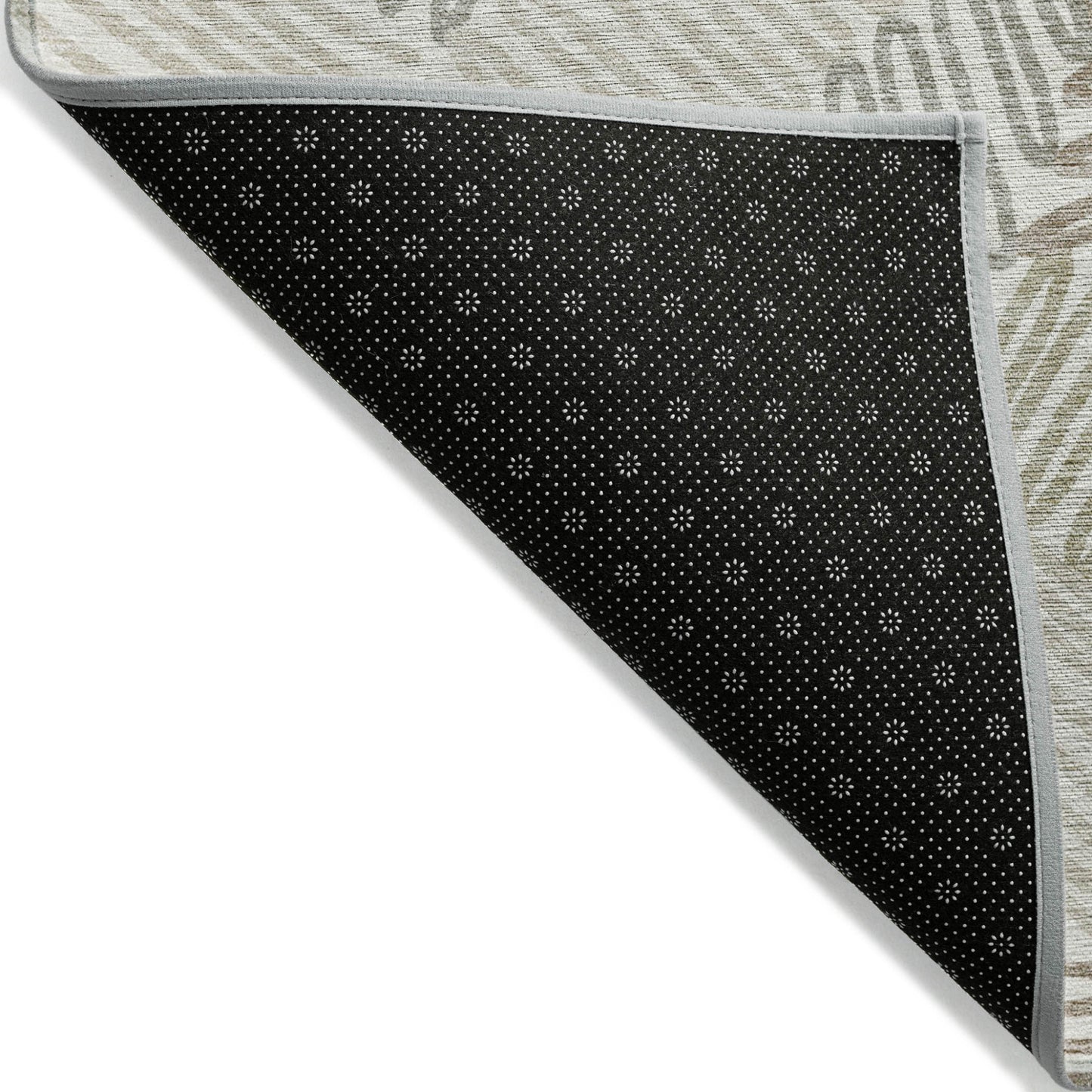 Tabselect Home Line 5' X 8' Ivory Gray And Brown Floral Washable Indoor Outdoor Area Rug