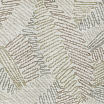Tabselect Home Line 8' X 10' Ivory Gray And Brown Floral Washable Indoor Outdoor Area Rug