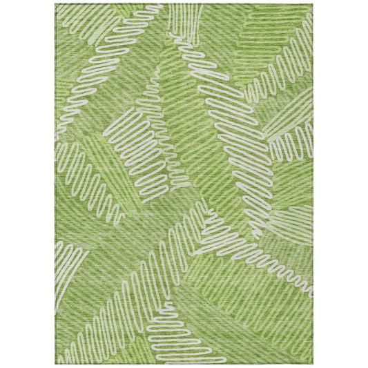 Tabselect Home Line 8' X 10' Lime Green And Ivory Floral Washable Indoor Outdoor Area Rug