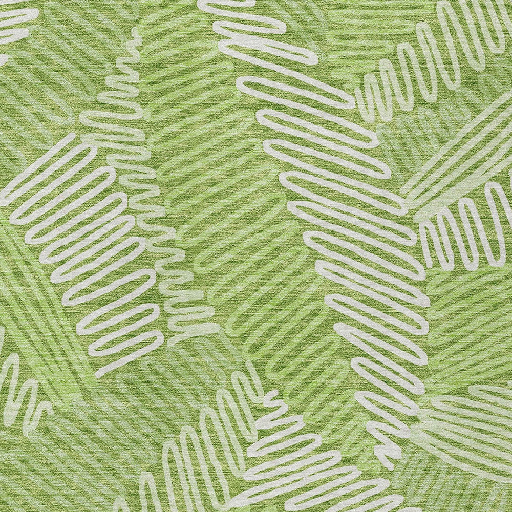 Tabselect Home Line 8' X 10' Lime Green And Ivory Floral Washable Indoor Outdoor Area Rug