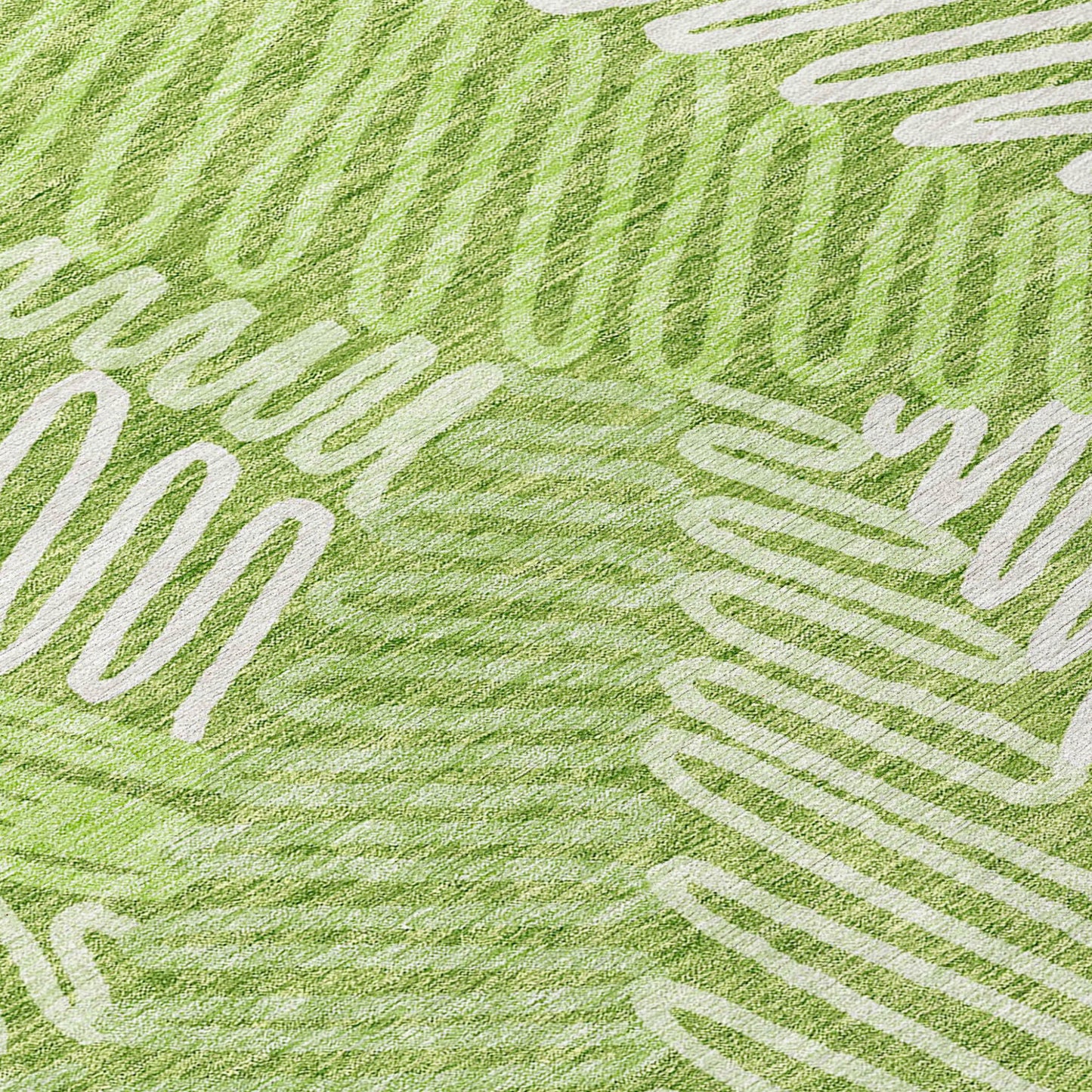 Tabselect Home Line 8' X 10' Lime Green And Ivory Floral Washable Indoor Outdoor Area Rug