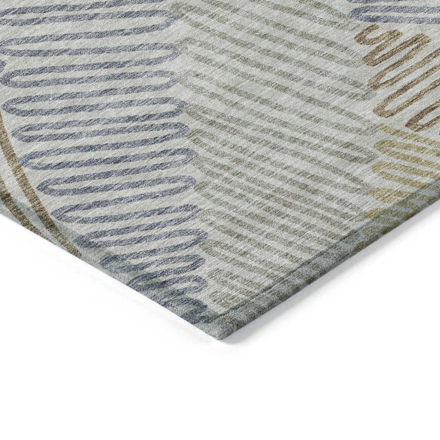 Tabselect Home Line 8' X 10' Taupe Gray And Beige Floral Washable Indoor Outdoor Area Rug