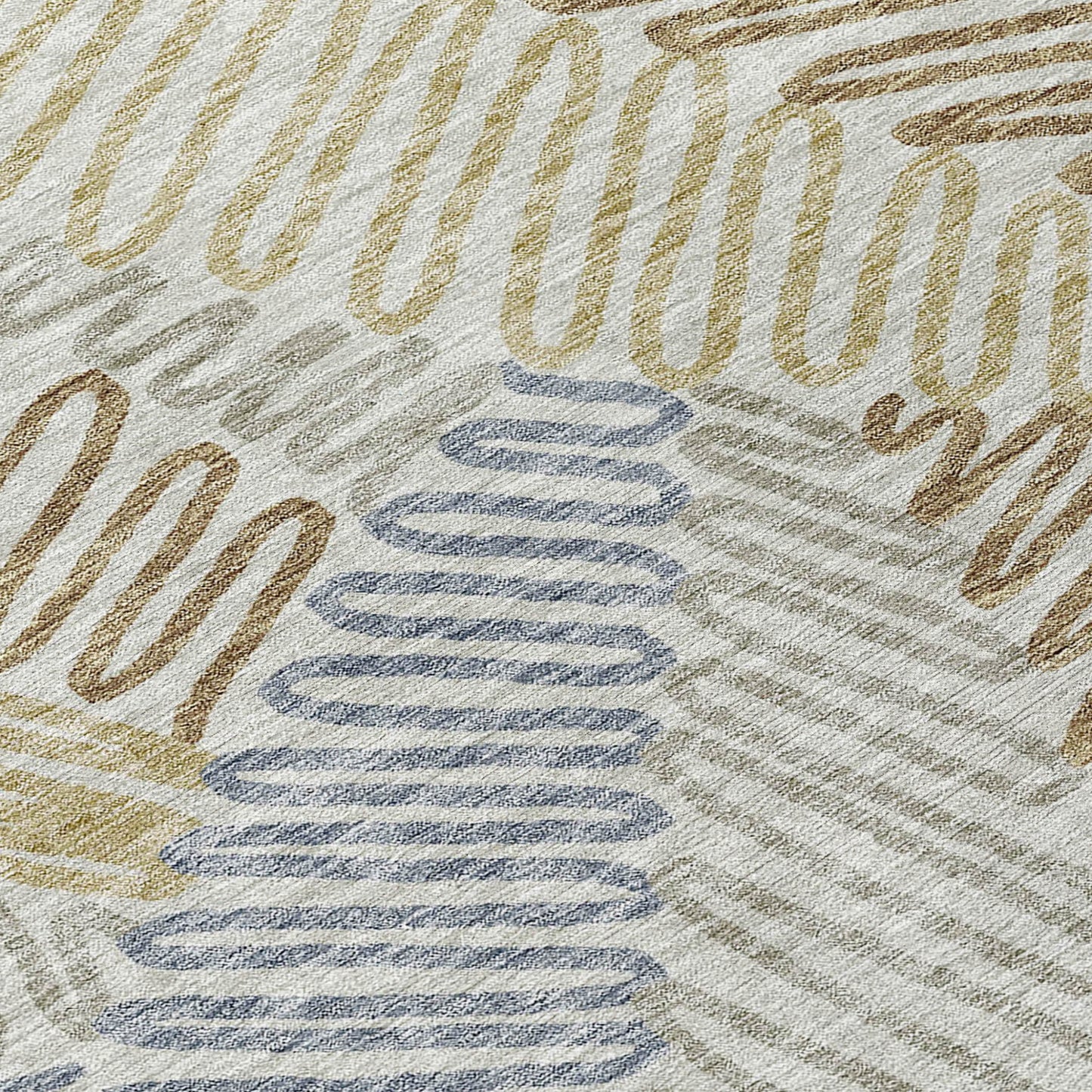 Tabselect Home Line 8' X 10' Taupe Gray And Beige Floral Washable Indoor Outdoor Area Rug