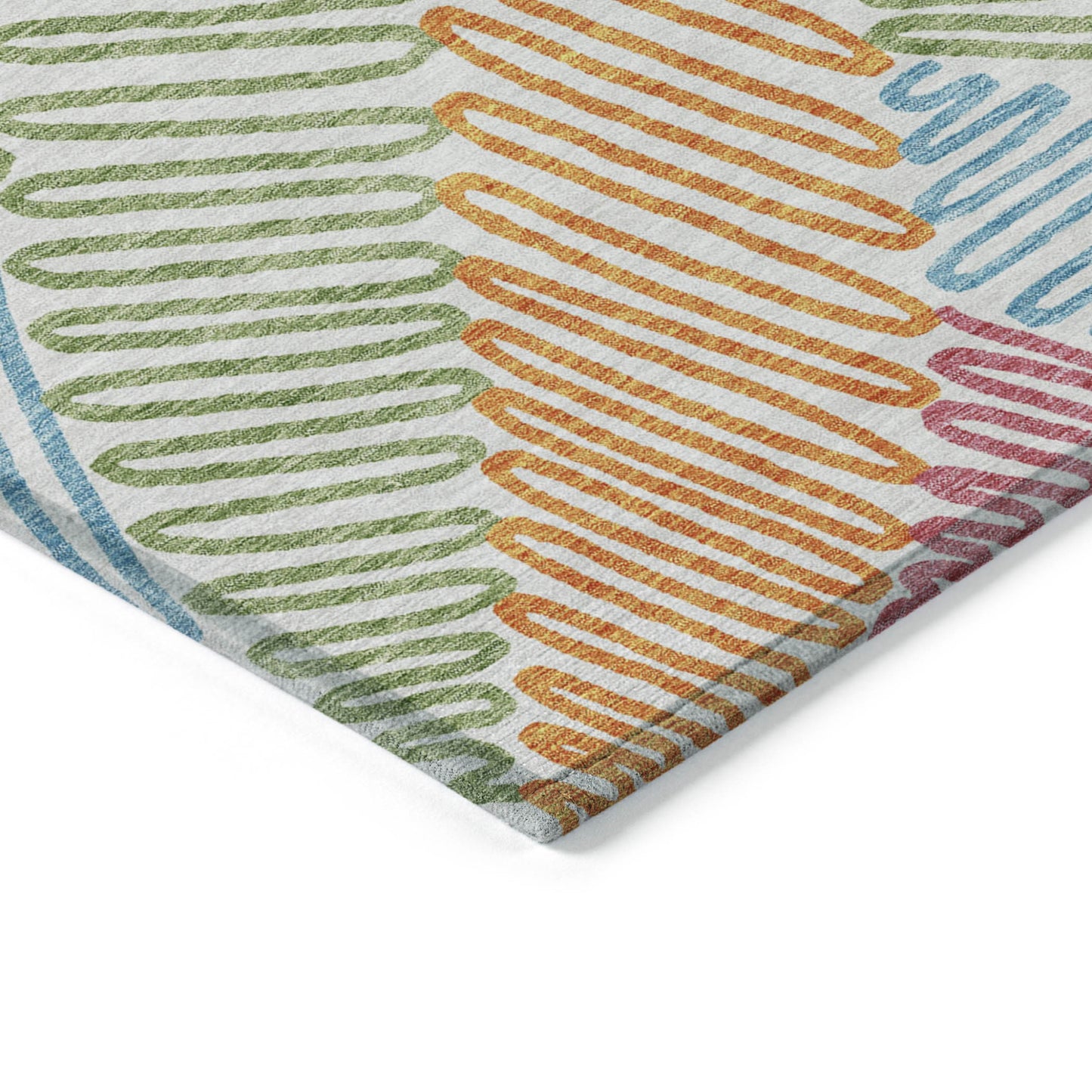 Tabselect Home Line 5' X 8' Blue Green And Pink Floral Washable Indoor Outdoor Area Rug