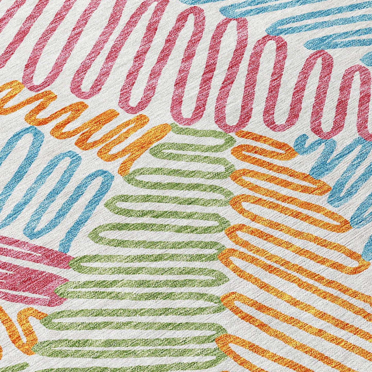 Tabselect Home Line 5' X 8' Blue Green And Pink Floral Washable Indoor Outdoor Area Rug