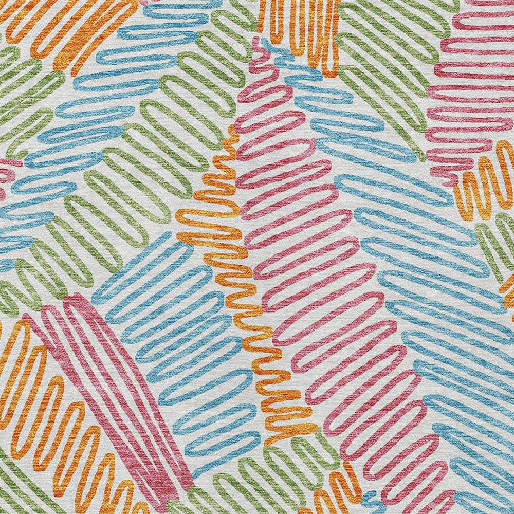 Tabselect Home Line 8' X 10' Blue Green And Pink Floral Washable Indoor Outdoor Area Rug