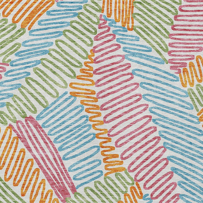 Tabselect Home Line 8' X 10' Blue Green And Pink Floral Washable Indoor Outdoor Area Rug