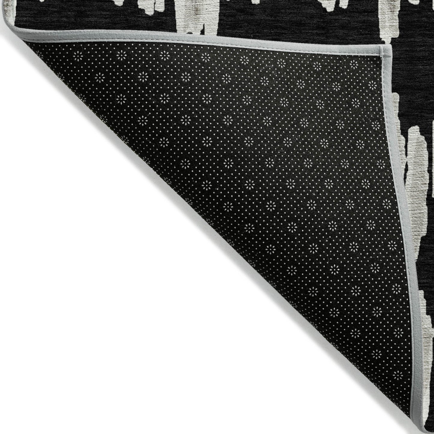 Tabselect Home Line 8' X 10' Black Ivory And Gray Striped Washable Indoor Outdoor Area Rug