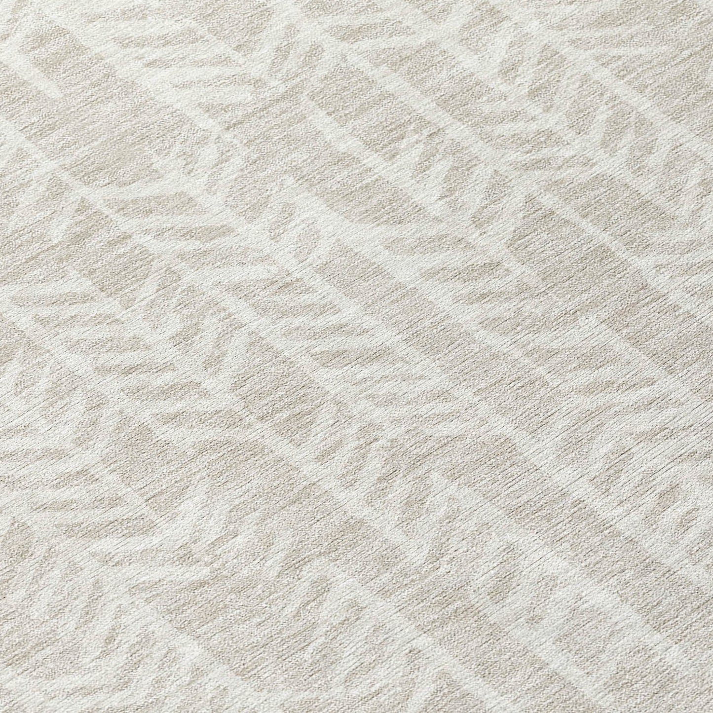 Tabselect Home Line 8' Beige And Ivory Round Tribal Washable Indoor Outdoor Area Rug