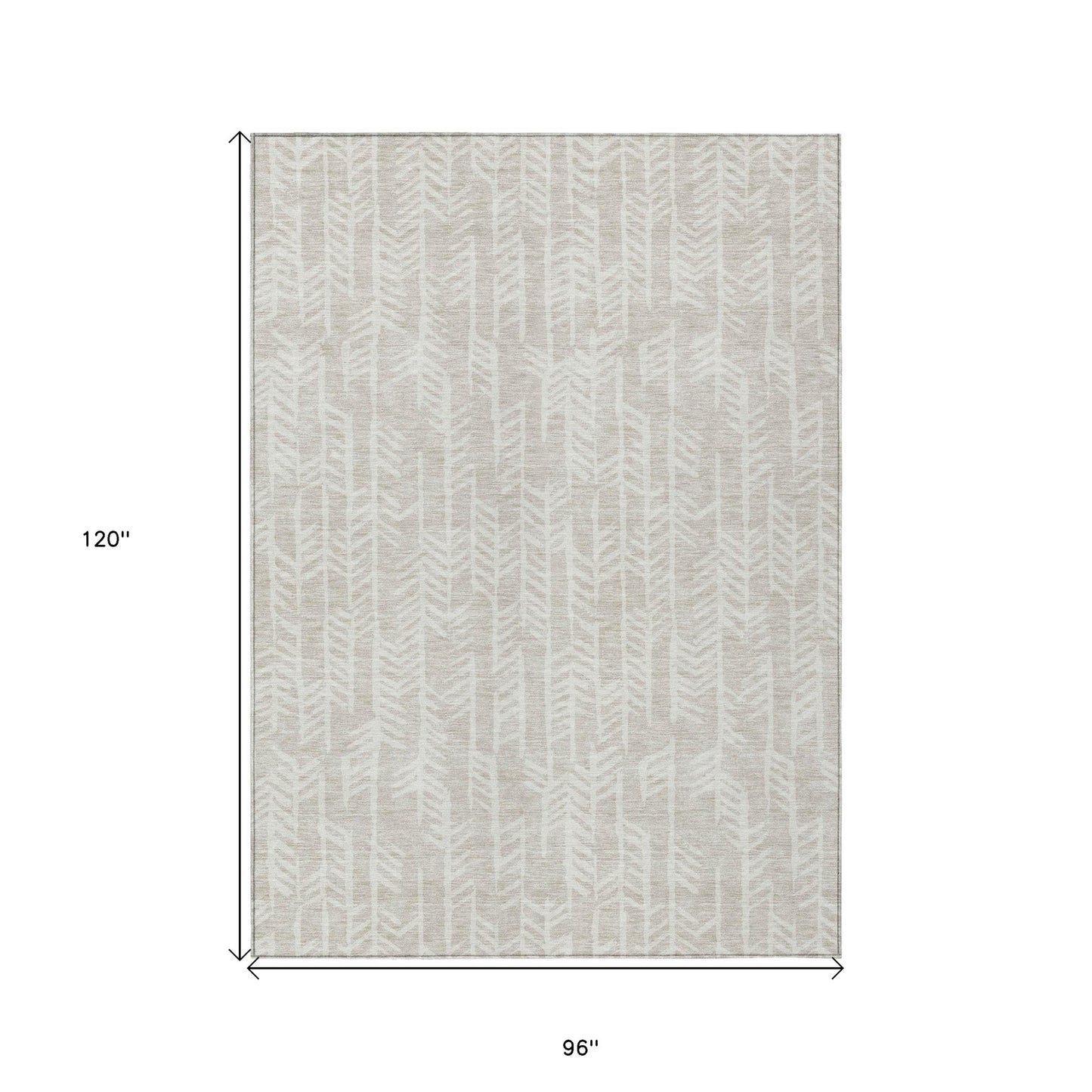 Tabselect Home Line 8' X 10' Beige And Ivory Tribal Washable Indoor Outdoor Area Rug