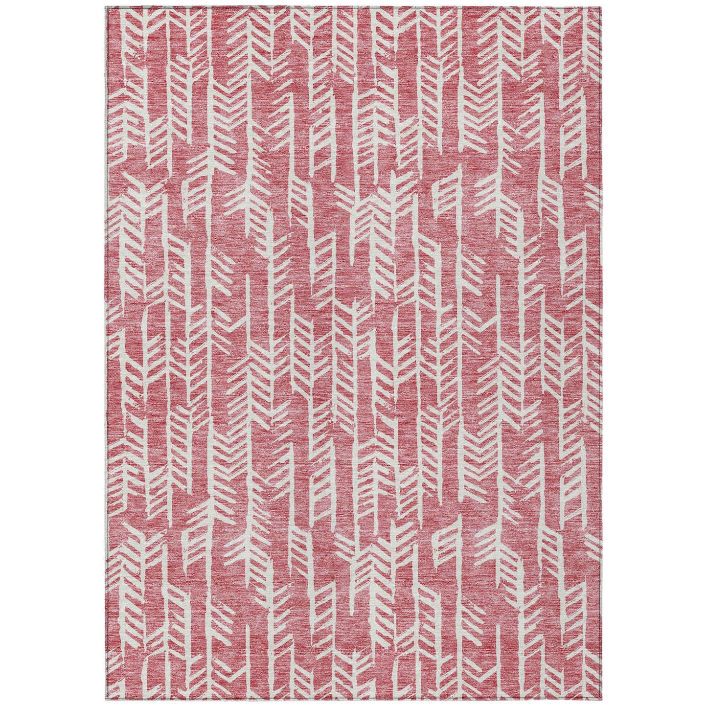 Tabselect Home Line 5' X 8' Blush And Ivory Tribal Washable Indoor Outdoor Area Rug
