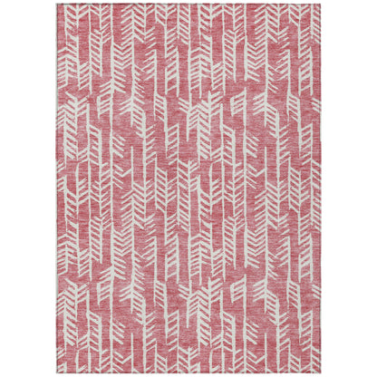 Tabselect Home Line 5' X 8' Blush And Ivory Tribal Washable Indoor Outdoor Area Rug