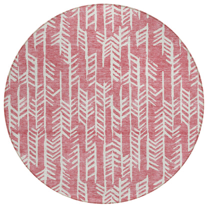 Tabselect Home Line 8' Blush And Ivory Round Tribal Washable Indoor Outdoor Area Rug
