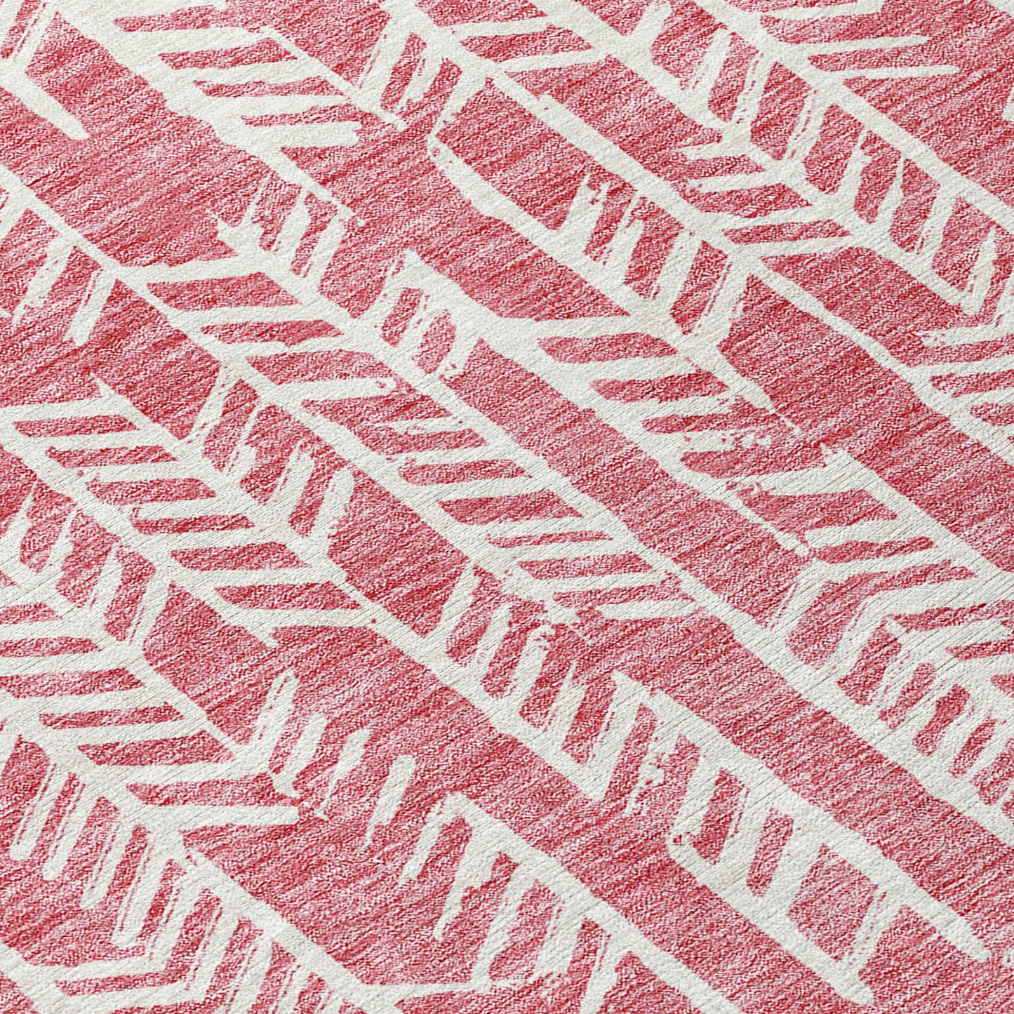 Tabselect Home Line 8' Blush And Ivory Round Tribal Washable Indoor Outdoor Area Rug