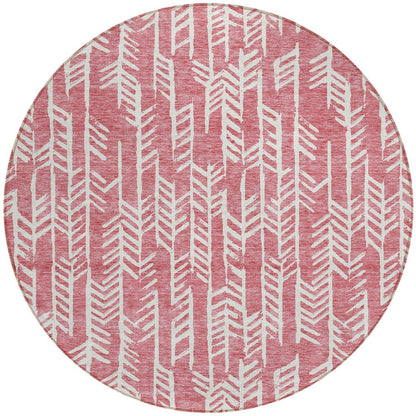 Tabselect Home Line 8' Blush And Ivory Round Tribal Washable Indoor Outdoor Area Rug