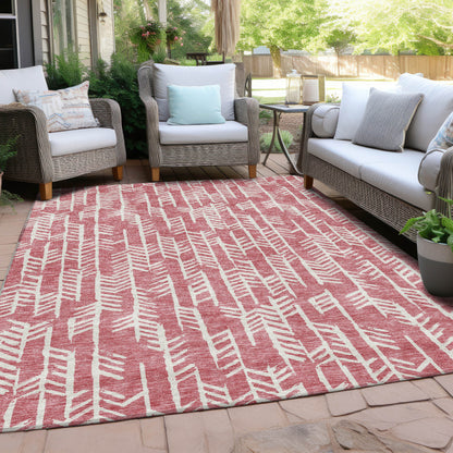 Tabselect Home Line 8' X 10' Blush And Ivory Tribal Washable Indoor Outdoor Area Rug