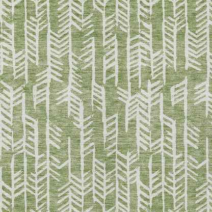 Tabselect Home Line 8' X 10' Green And Ivory Tribal Washable Indoor Outdoor Area Rug