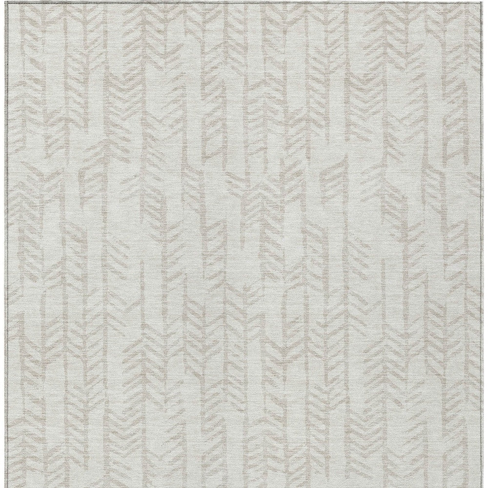 Tabselect Home Line 5' X 8' Ivory And Beige Tribal Washable Indoor Outdoor Area Rug