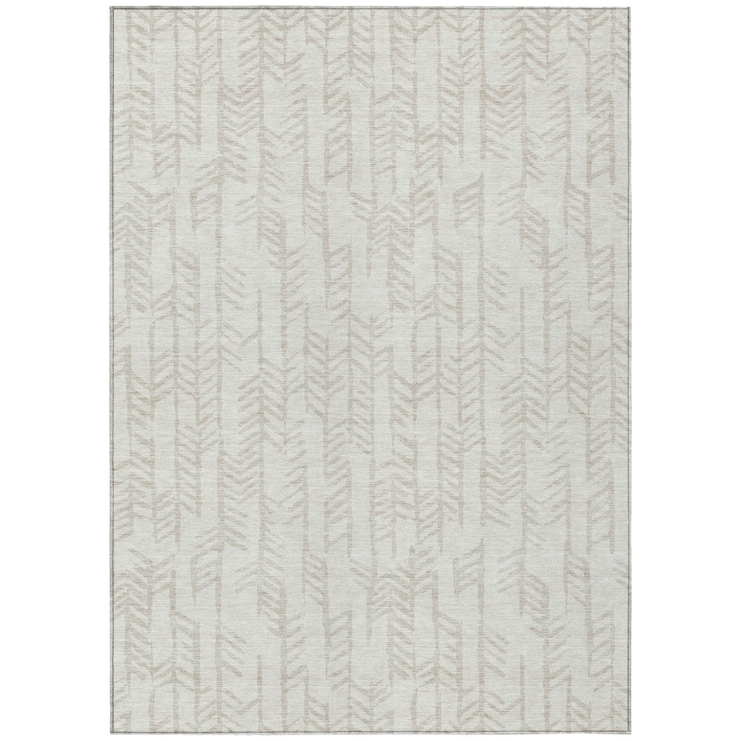 Tabselect Home Line 5' X 8' Ivory And Beige Tribal Washable Indoor Outdoor Area Rug