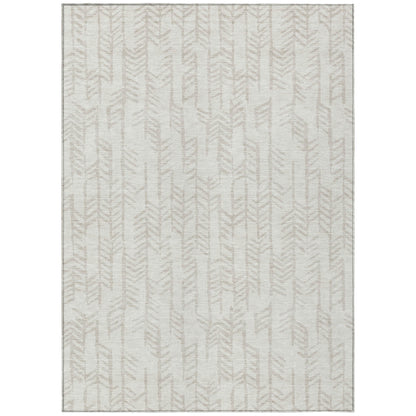 Tabselect Home Line 5' X 8' Ivory And Beige Tribal Washable Indoor Outdoor Area Rug