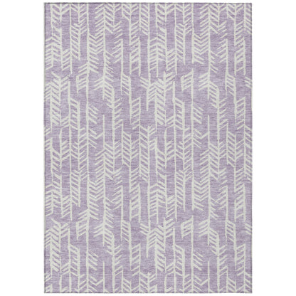 Tabselect Home Line 5' X 8' Lavender And Ivory Tribal Washable Indoor Outdoor Area Rug