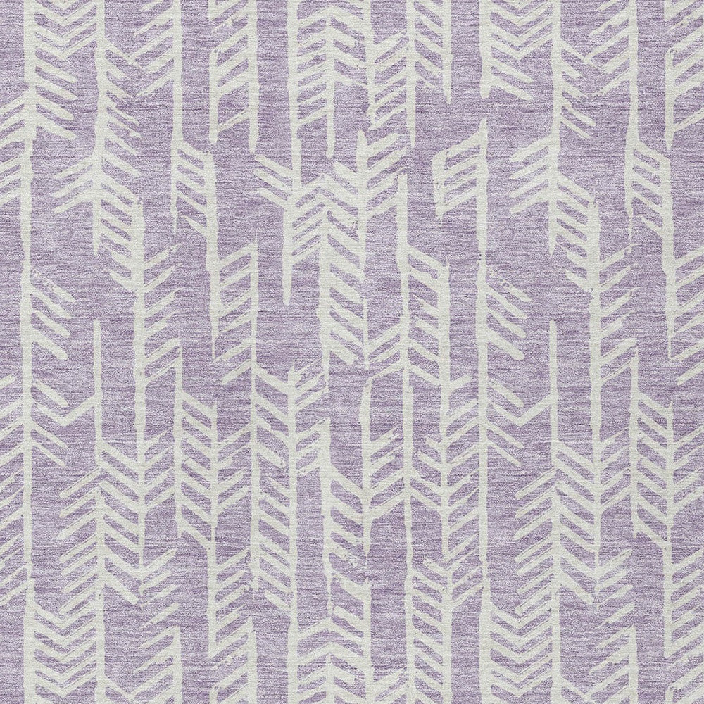 Tabselect Home Line 5' X 8' Lavender And Ivory Tribal Washable Indoor Outdoor Area Rug