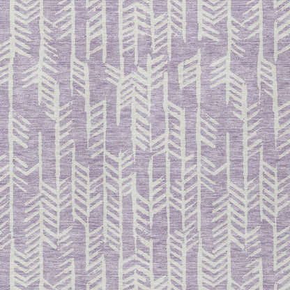 Tabselect Home Line 5' X 8' Lavender And Ivory Tribal Washable Indoor Outdoor Area Rug
