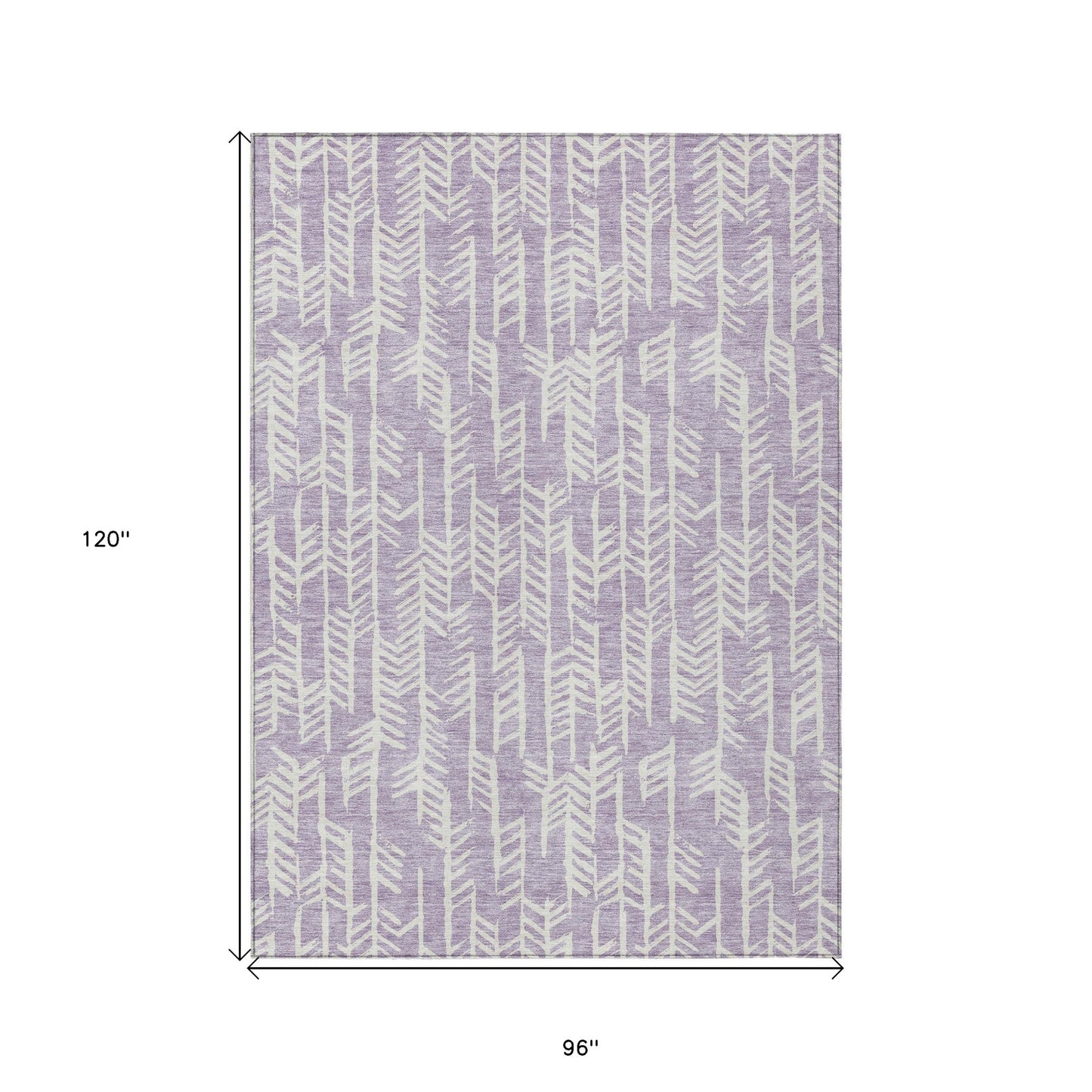 Tabselect Home Line 8' X 10' Lavender And Ivory Tribal Washable Indoor Outdoor Area Rug
