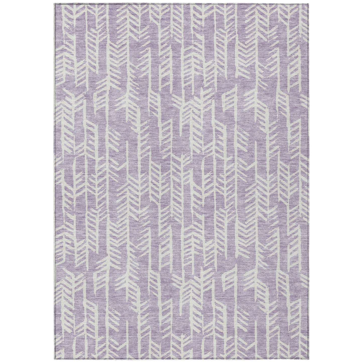 Tabselect Home Line 8' X 10' Lavender And Ivory Tribal Washable Indoor Outdoor Area Rug