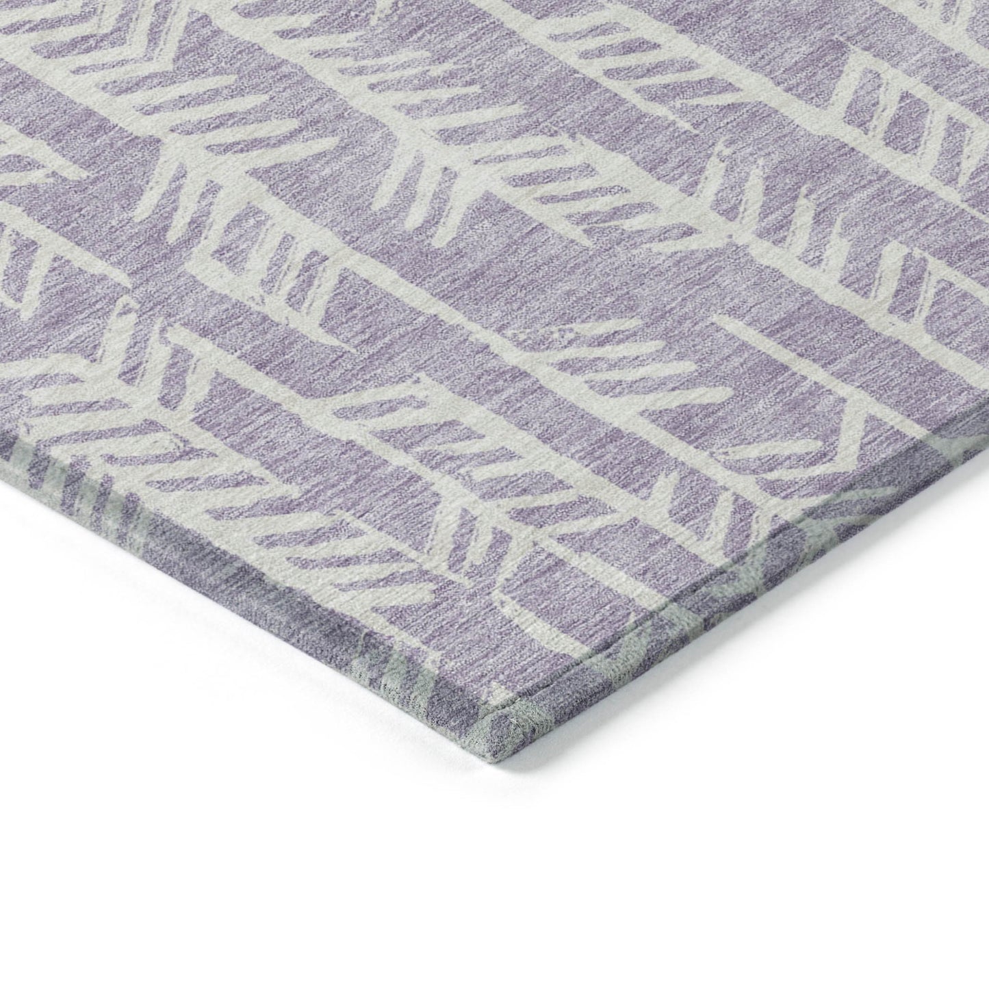 Tabselect Home Line 8' X 10' Lavender And Ivory Tribal Washable Indoor Outdoor Area Rug